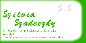 szilvia szadeczky business card
