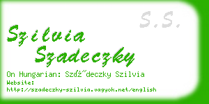 szilvia szadeczky business card